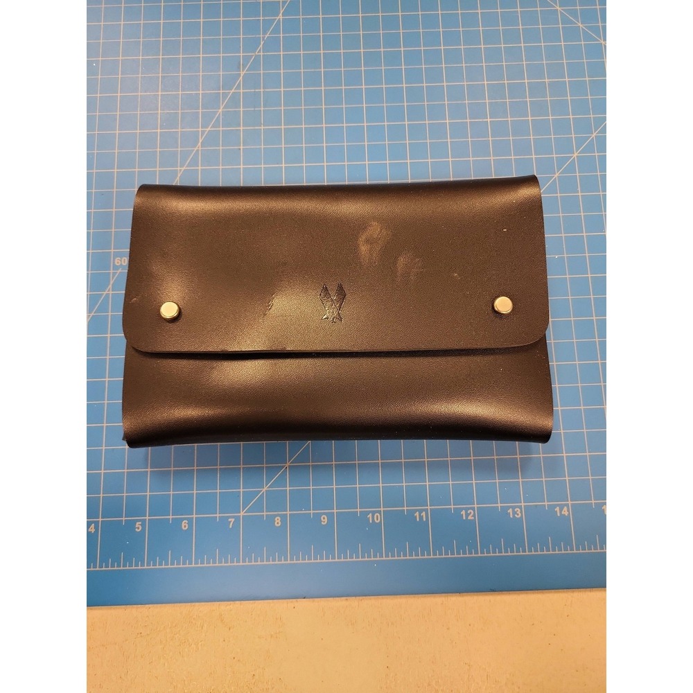 Temple Spa Black‎ Leather Clutch Bag Womens Evening Party Purse Handbag
